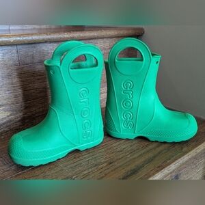 Crocs Grade/Pre-School Kids Handle It Rain Boots Kids Size 9 Green